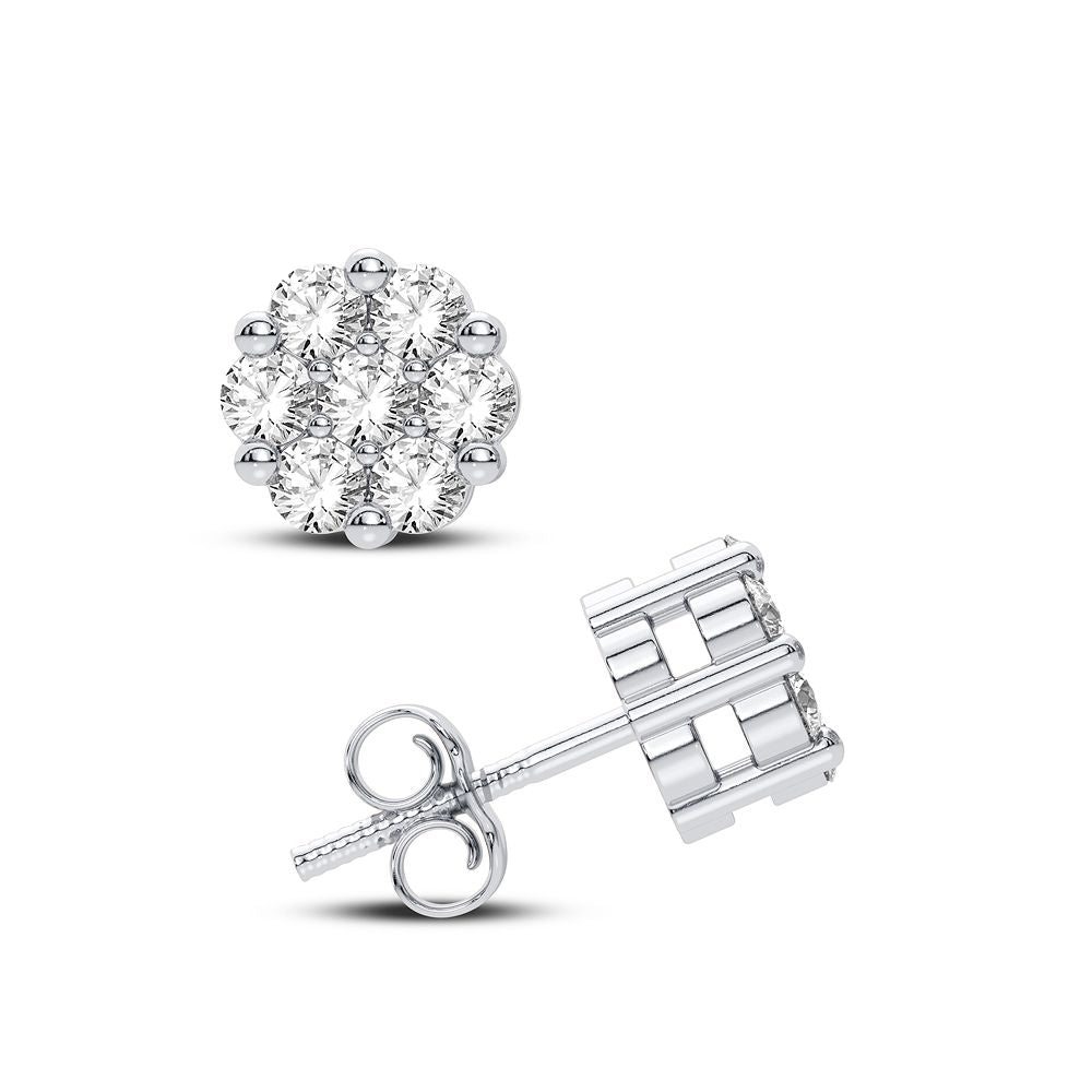 10K White Gold 0.25CT Diamond Earrings