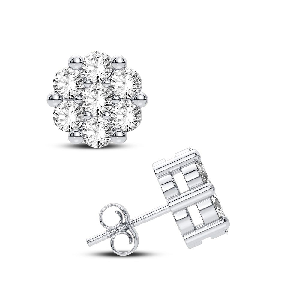 10K White Gold 0.71CT Diamond Earrings