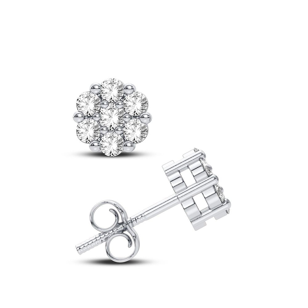 10K White Gold 0.14CT Diamond Earrings