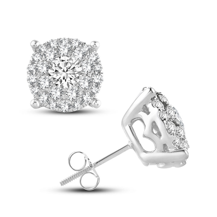 14K White Gold 1.54CT Diamond Earrings