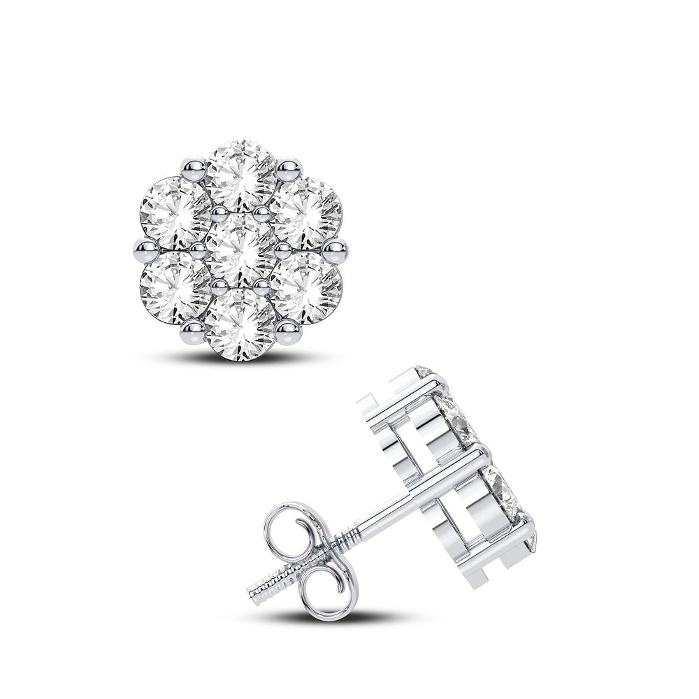 10K White Gold 0.91CT Diamond Earrings