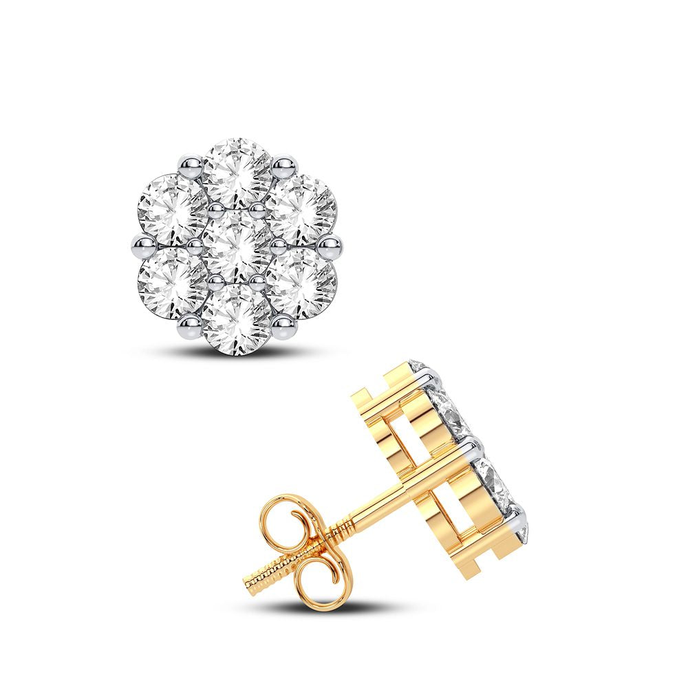 10K Yellow Gold 0.91CT Diamond Earrings