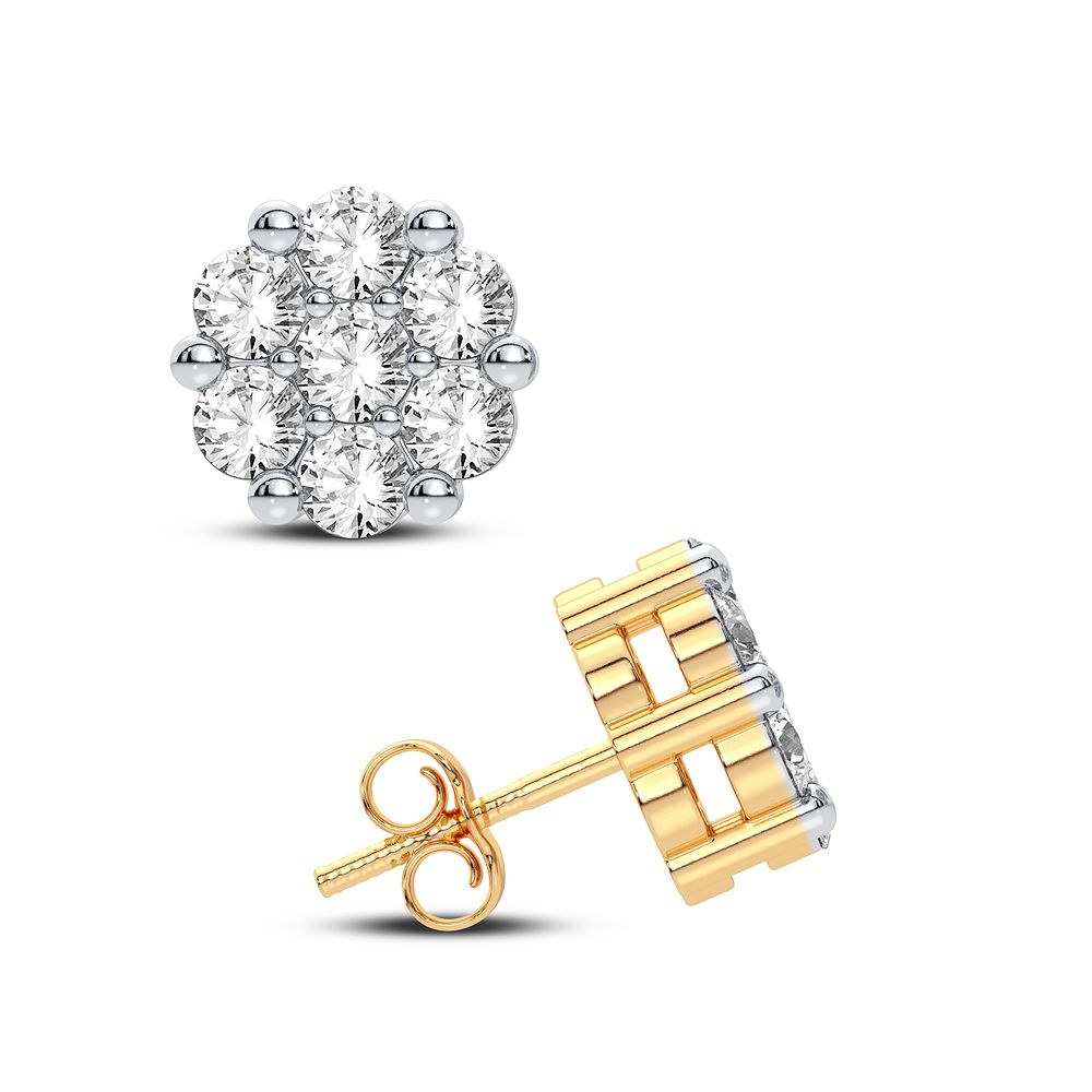 10K Yellow Gold 0.71CT Diamond Earrings