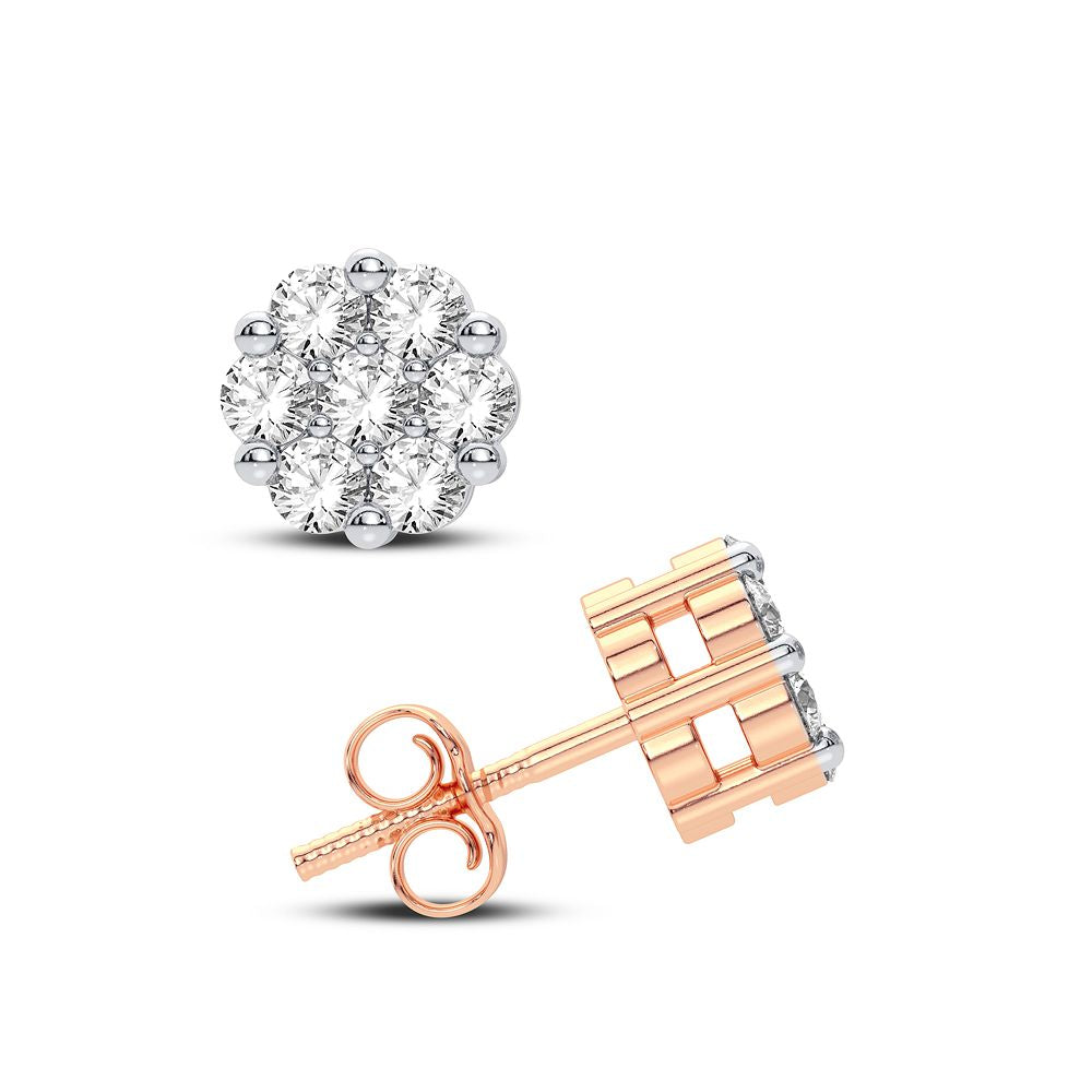 14K Rose Gold 0.25CT Diamond Earrings