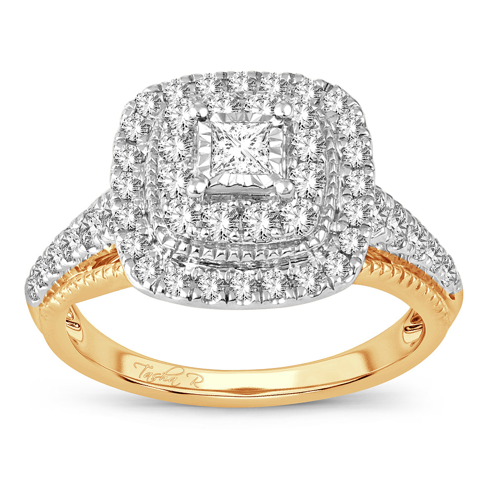 14K Yellow Gold 0.76CT Diamond Engagement Ring