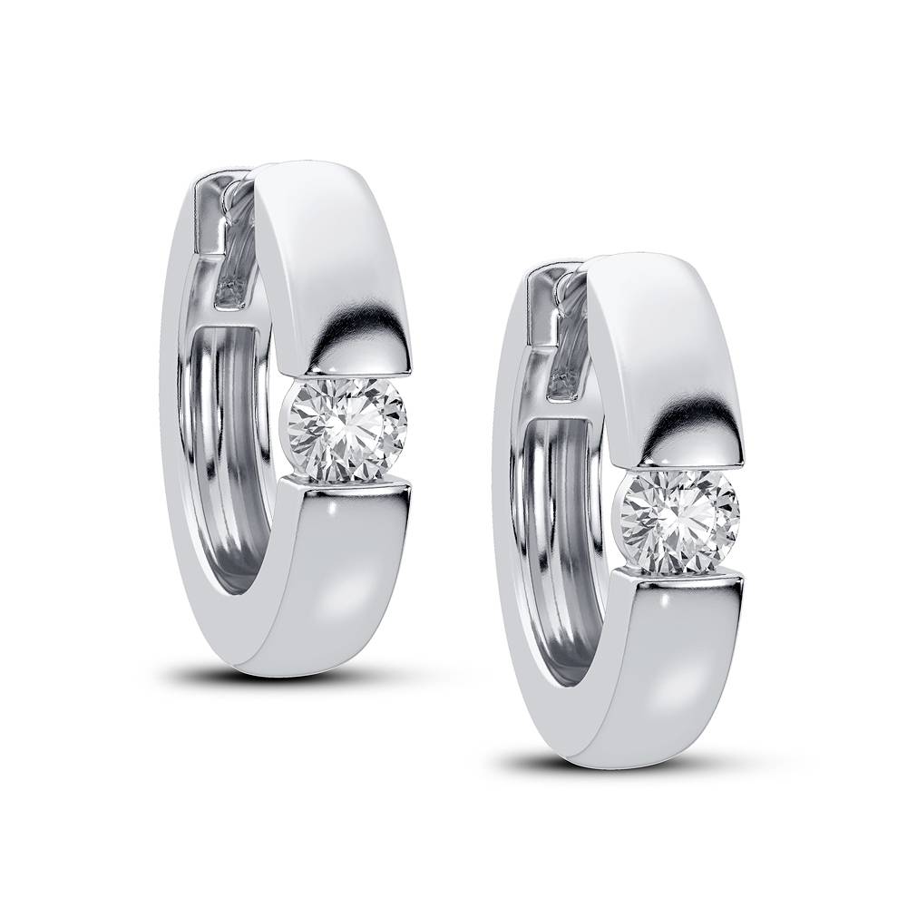 14K White Gold 0.25CT Diamond Earrings