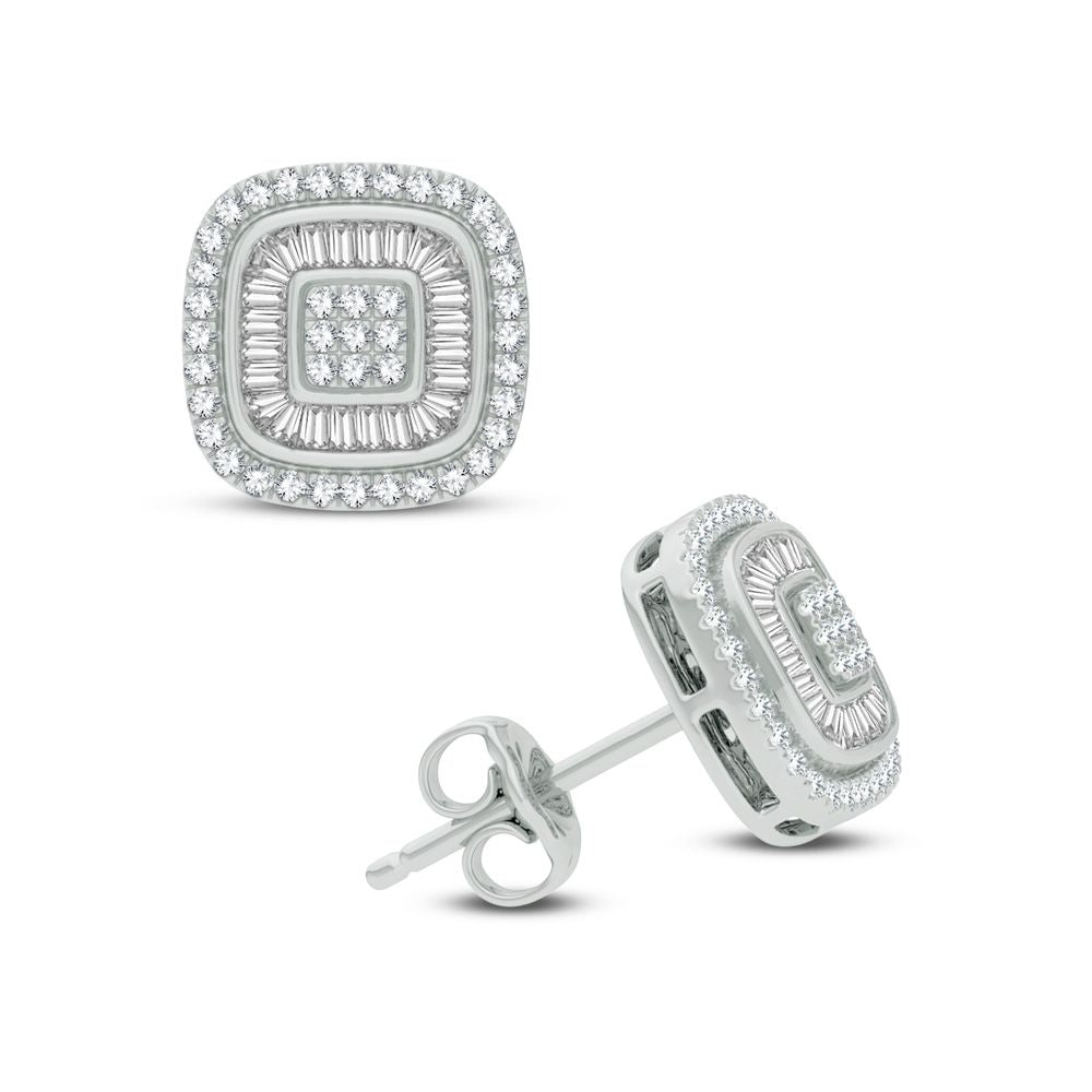 14K White Gold 0.50ct Diamond Earrings