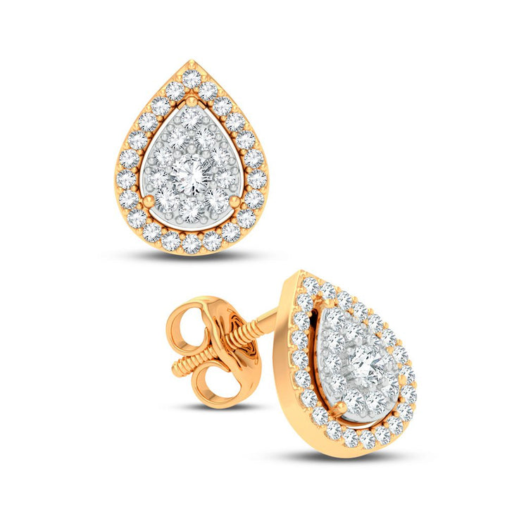 14K Yellow Gold 0.25CT Diamond Earrings