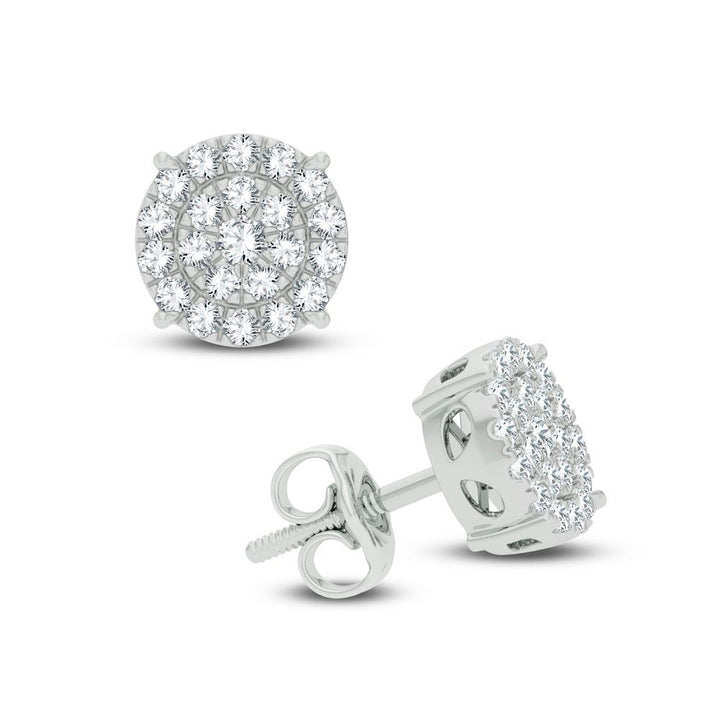 10K White Gold 0.50ct Diamond Stud Earrings