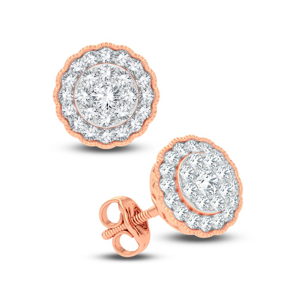 14K Rose Gold 0.50CT Diamond Earrings