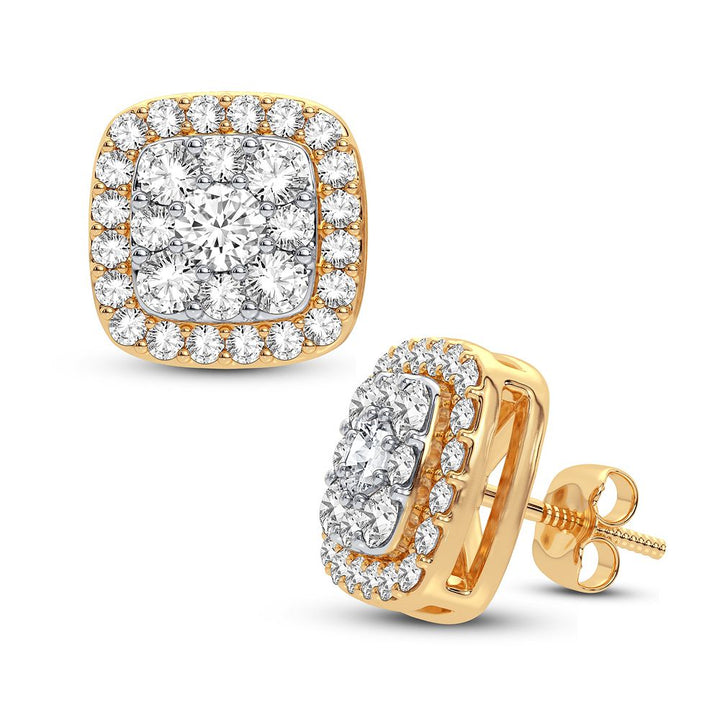 14K Yellow Gold 0.75CT Diamond Earrings