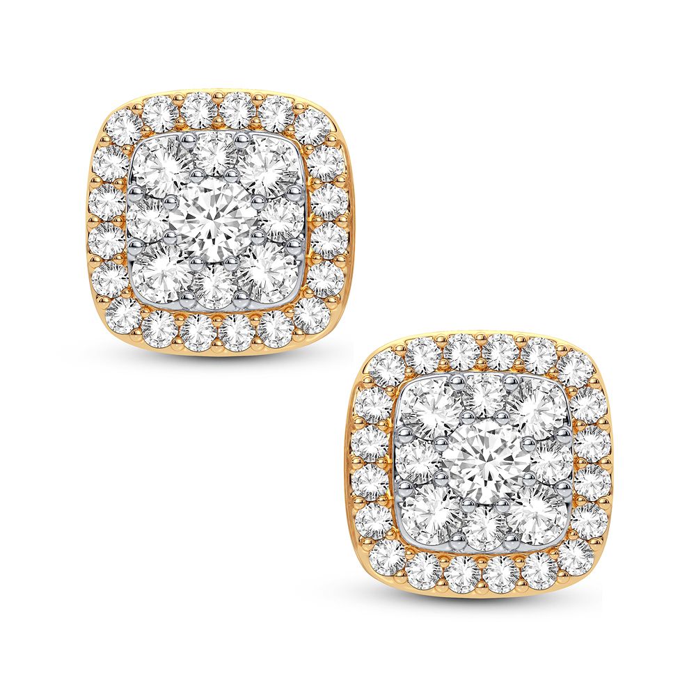 14K Yellow Gold 0.75CT Diamond Earrings