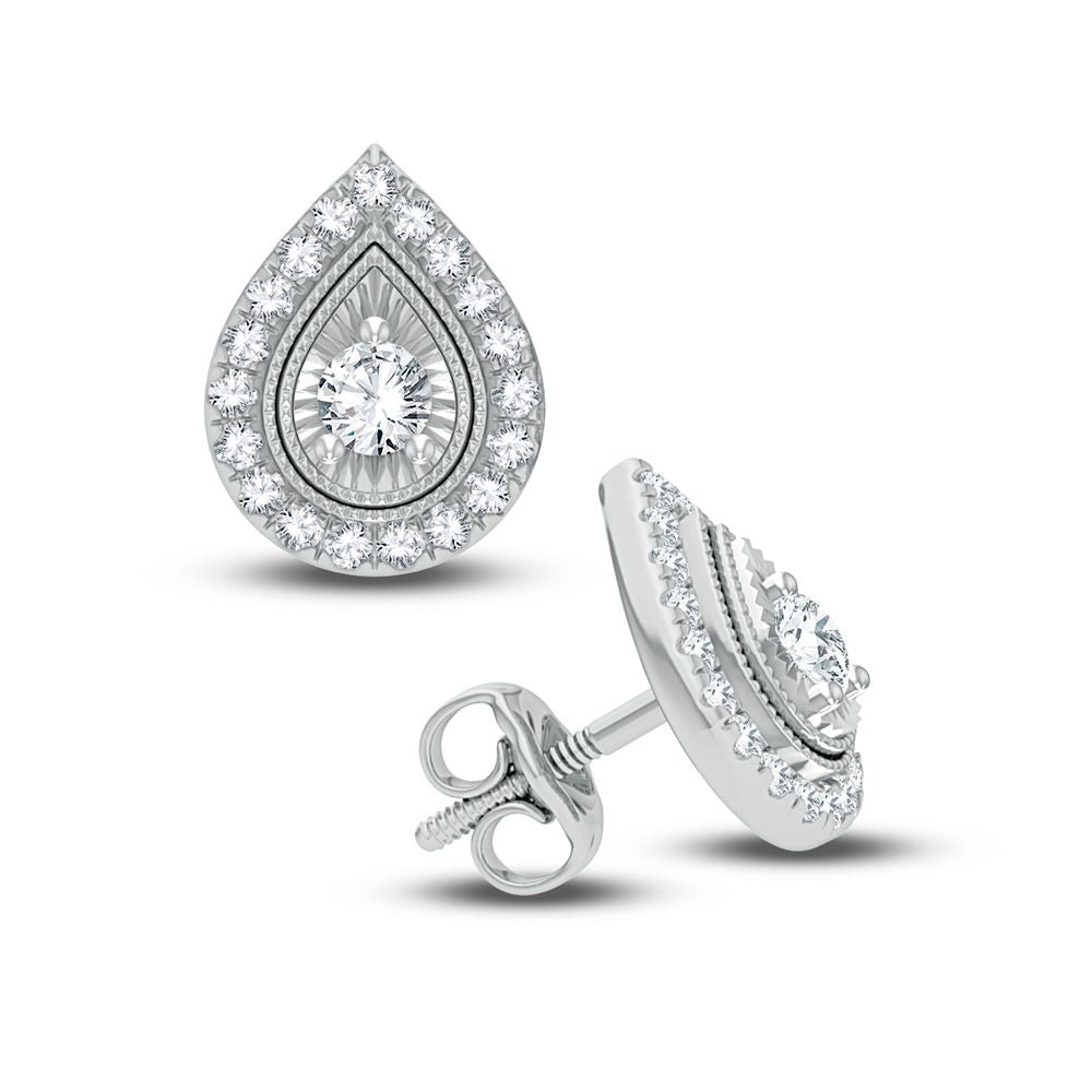 10K White Gold 0.50ct Diamond Stud Earrings