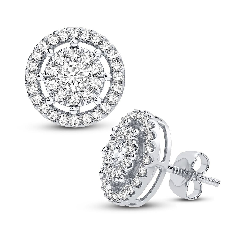 14K White Gold 2.00CT Diamond Earrings