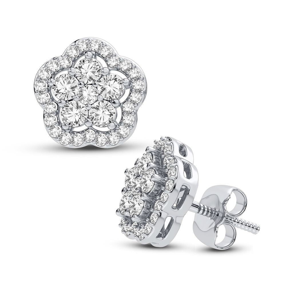 14K White Gold 0.50CT Diamond Earrings