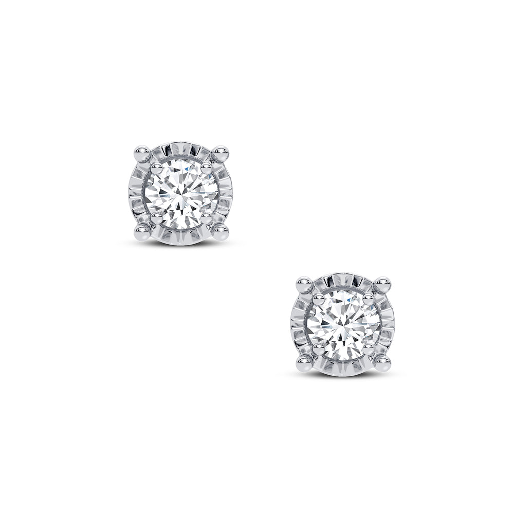 10K White Gold 0.10ct Diamond Earrings