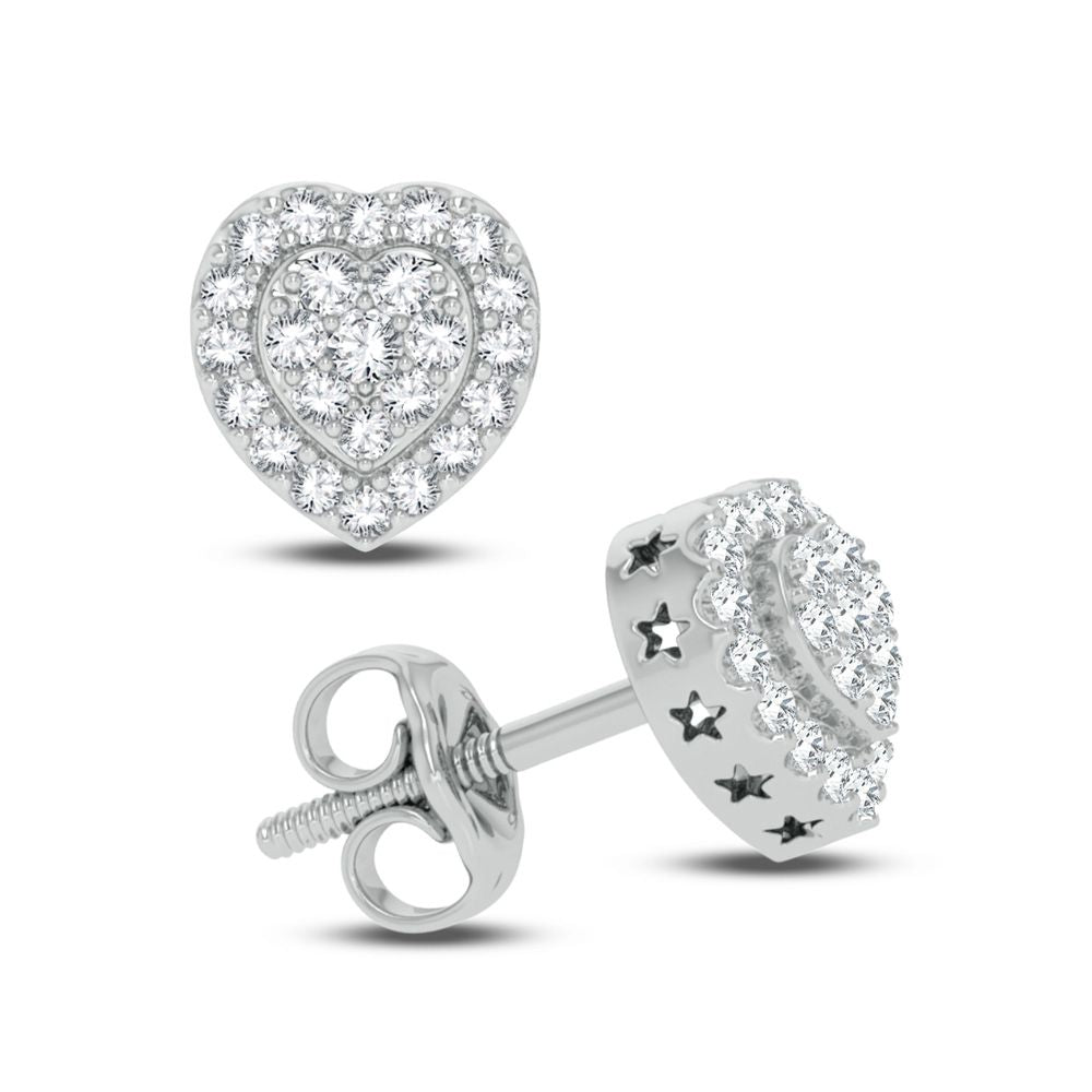 10K White Gold 0.25CT Diamond Earrings