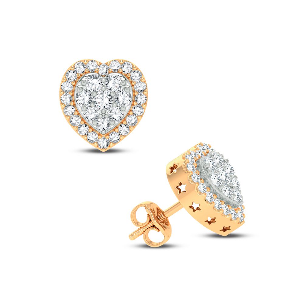 10K Yellow Gold 1.00CT Diamond Earrings