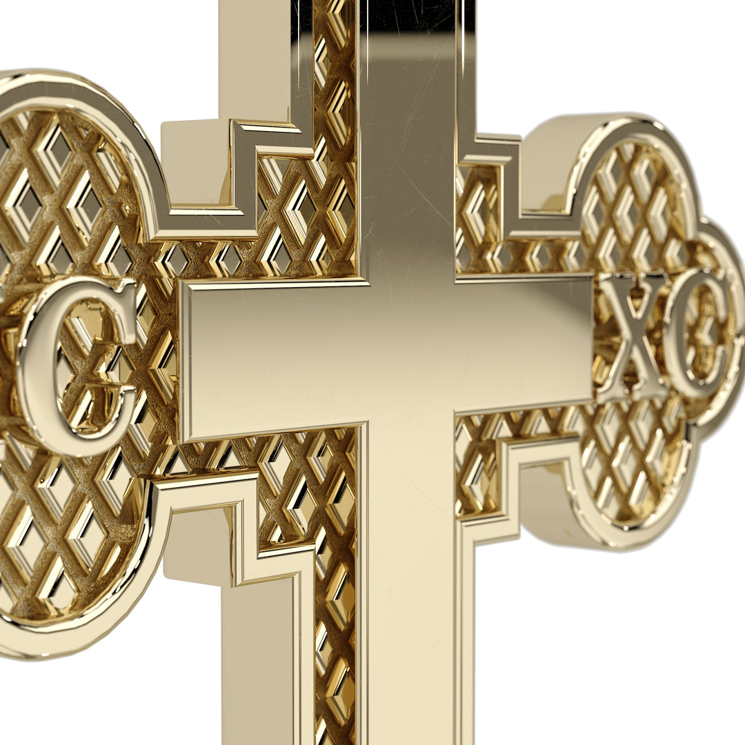 Greek Baptismal Cross (Del Rey Signature Studding)