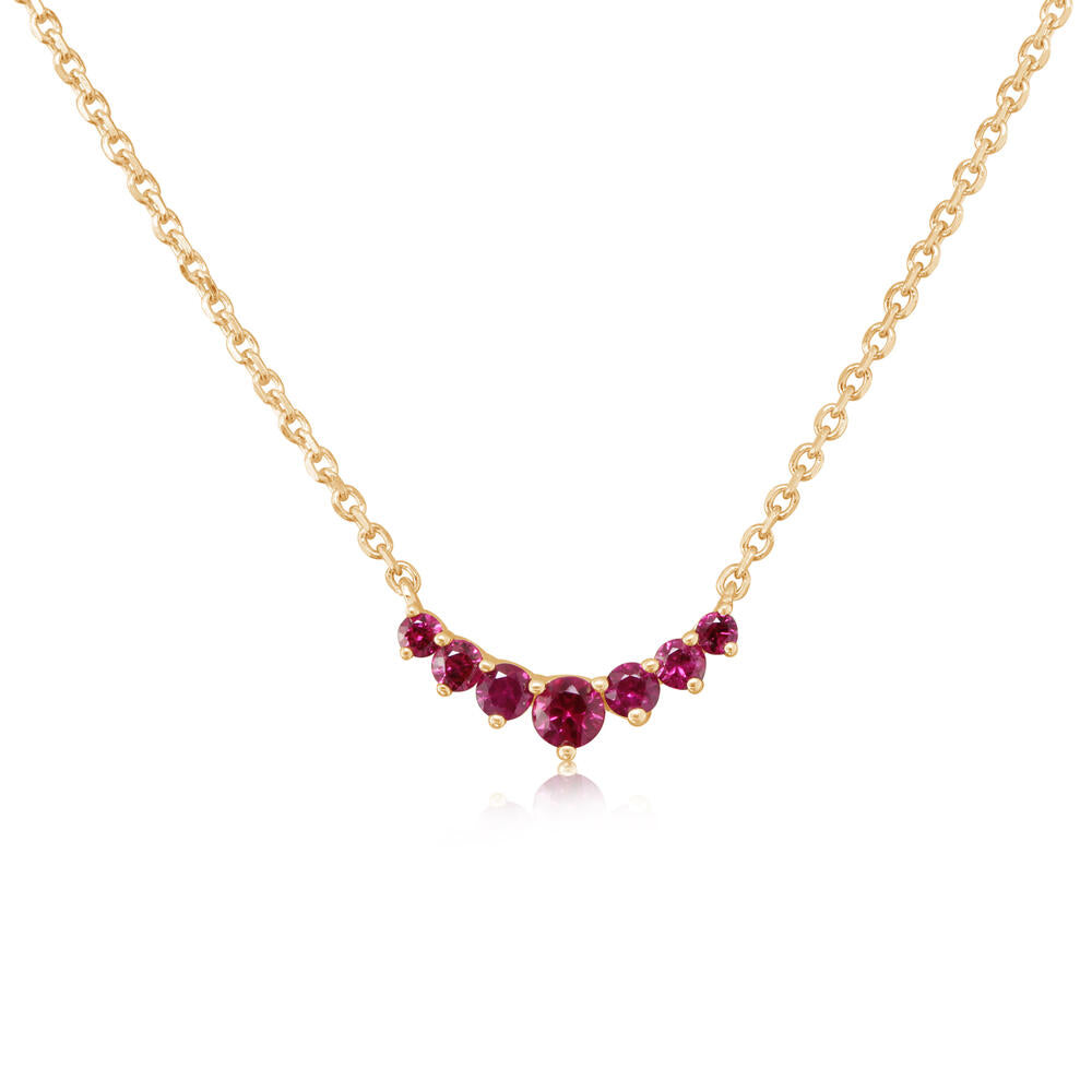 14K Yellow Gold Ruby Neckpiece