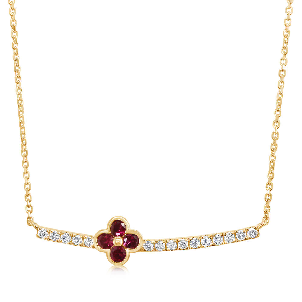 14K Yellow Gold Ruby/Diamond Neckpiece