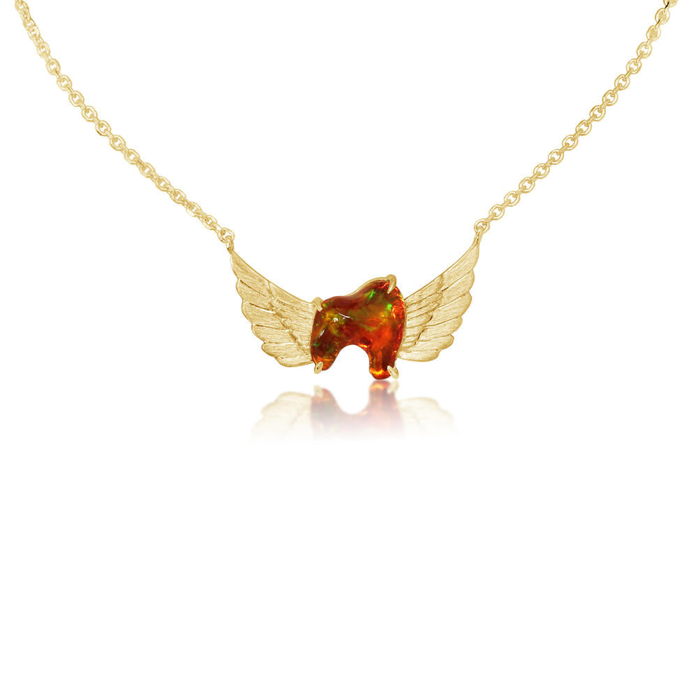 14K Yellow Gold Fire Opal Neckpiece