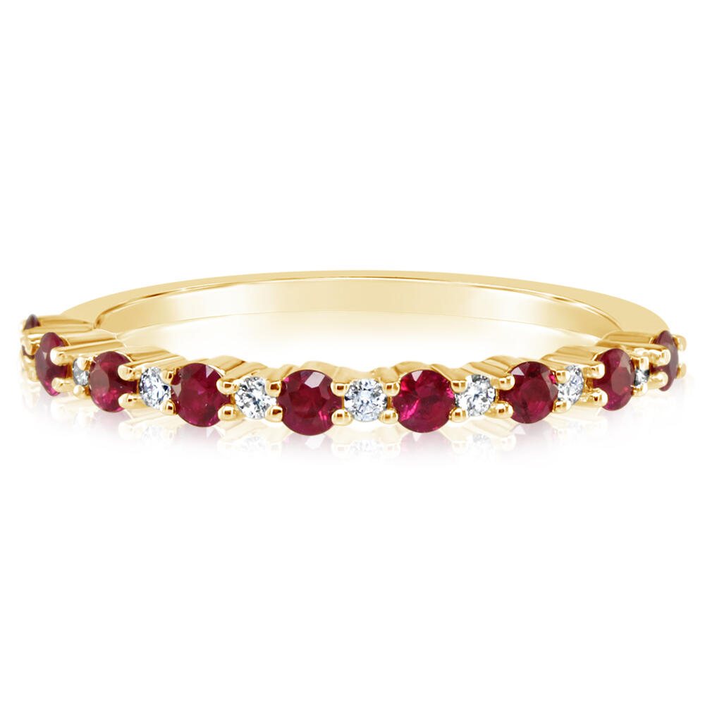 14K Yellow Gold Ruby/Diamond Ring