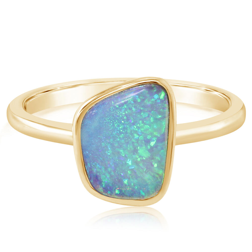 14K Yellow Gold Australian Opal Ring