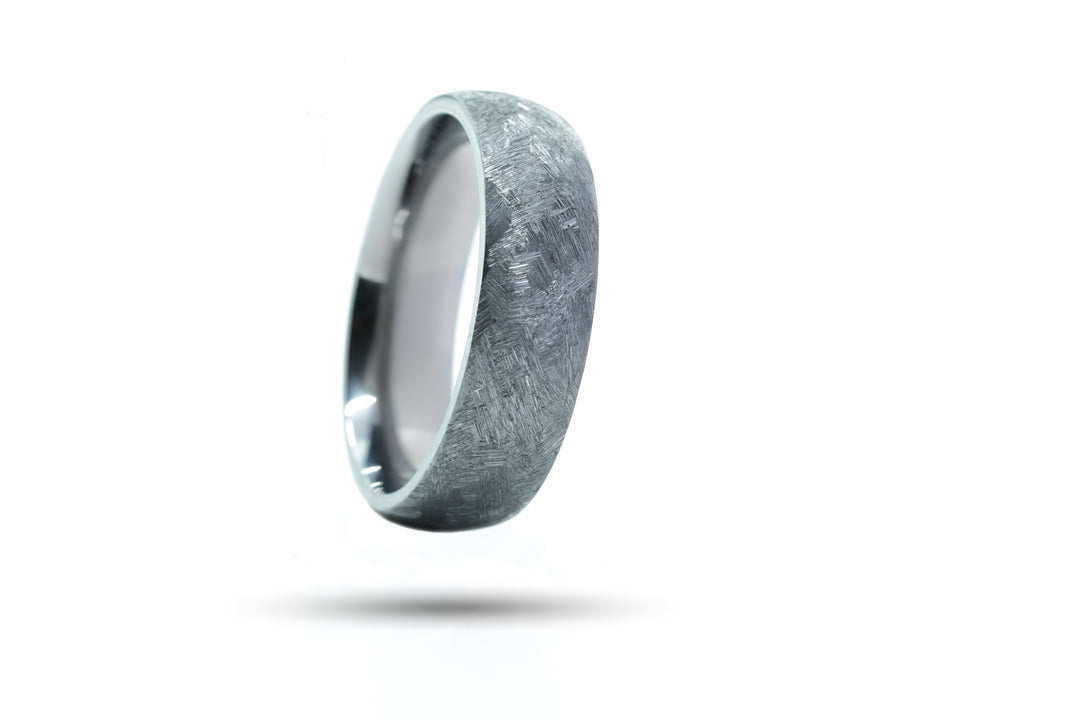 Minimal Distressed-Etched Titanium: 6.5mm. Comfort-Fit.