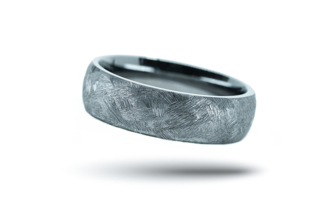 Minimal Distressed-Etched Titanium: 6.5mm. Comfort-Fit.